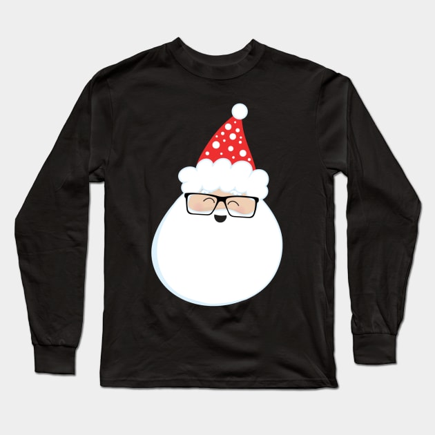 Laughing Santa Wearing Glasses Long Sleeve T-Shirt by DANPUBLIC
